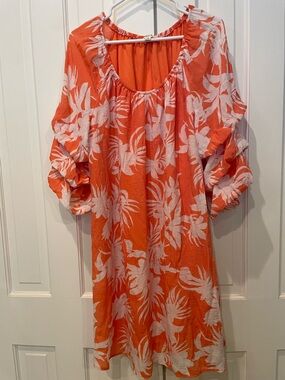 Indigo Rose Orange 2X dress